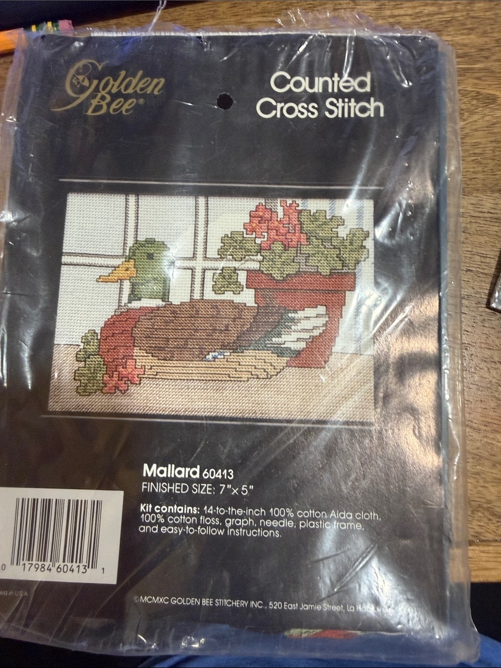 Golden Bee Counted Cross Stitch Mallard Duck Kit - Green, Brown, Red